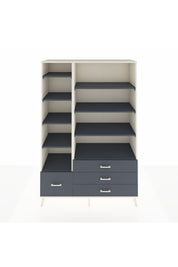 Hyperion Dolap 9 Raflı 4 Çekmeceli  132x44x195 Aytaşı-Antrasit/Antrasit