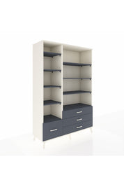 Hyperion Dolap 9 Raflı 4 Çekmeceli  132x44x195 Aytaşı-Antrasit/Antrasit