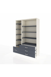 Hyperion Dolap 9 Raflı 4 Çekmeceli  132x44x195 Aytaşı-Antrasit/Antrasit