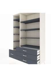 Hyperion Dolap 9 Raflı 4 Çekmeceli  132x44x195 Aytaşı-Antrasit/Antrasit