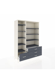 Hyperion Dolap 9 Raflı 4 Çekmeceli  132x44x195 Aytaşı-Antrasit/Antrasit