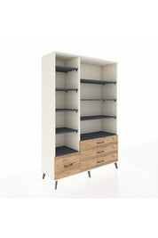 Hyperion Dolap 9 Raflı 4 Çekmeceli  132x44x195 Aytaşı-Antrasit/Çam