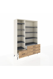 Hyperion Dolap 9 Raflı 4 Çekmeceli  132x44x195 Aytaşı-Antrasit/Çam