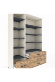 Hyperion Dolap 9 Raflı 4 Çekmeceli  132x44x195 Aytaşı-Antrasit/Çam