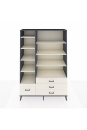 Hyperion Dolap 9 Raflı 4 Çekmeceli  132x44x195 Antrasit-Aytaşı/Aytaşı