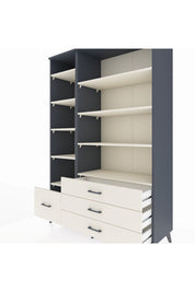 Hyperion Dolap 9 Raflı 4 Çekmeceli  132x44x195 Antrasit-Aytaşı/Aytaşı