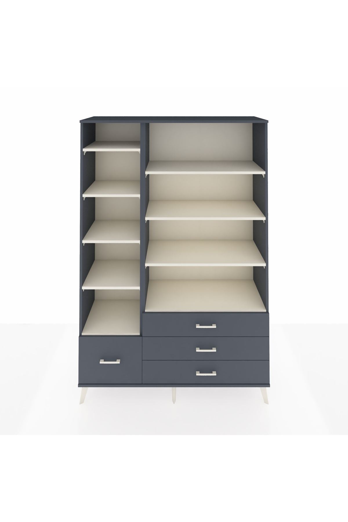 Hyperion Dolap 9 Raflı 4 Çekmeceli  132x44x195 Antrasit-Aytaşı/Antrasit