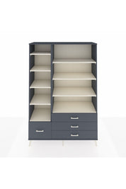 Hyperion Dolap 9 Raflı 4 Çekmeceli  132x44x195 Antrasit-Aytaşı/Antrasit