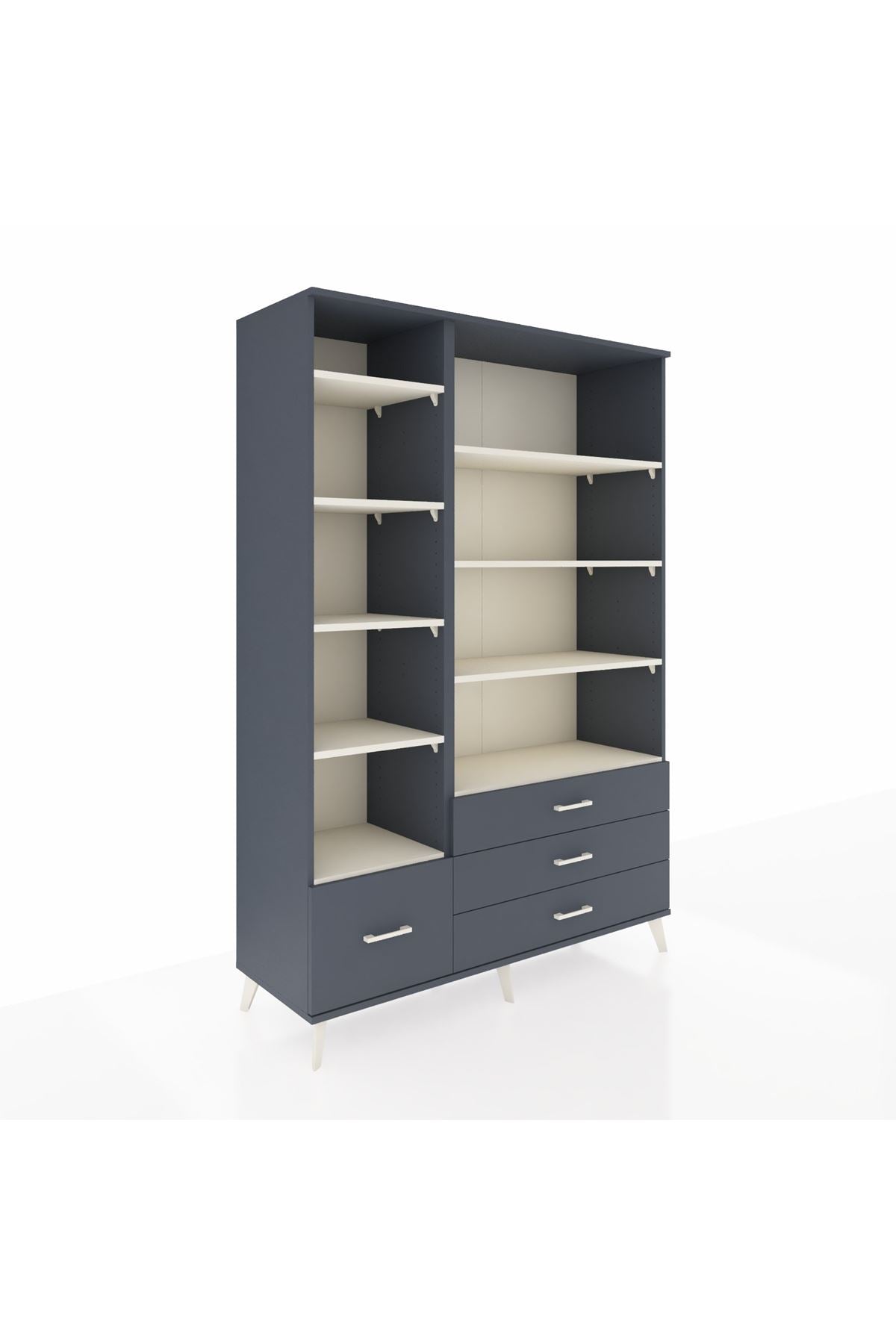 Hyperion Dolap 9 Raflı 4 Çekmeceli  132x44x195 Antrasit-Aytaşı/Antrasit