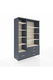Hyperion Dolap 9 Raflı 4 Çekmeceli  132x44x195 Antrasit-Aytaşı/Antrasit