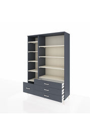 Hyperion Dolap 9 Raflı 4 Çekmeceli  132x44x195 Antrasit-Aytaşı/Antrasit