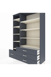 Hyperion Dolap 9 Raflı 4 Çekmeceli  132x44x195 Antrasit-Aytaşı/Antrasit