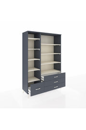 Hyperion Dolap 9 Raflı 4 Çekmeceli  132x44x195 Antrasit-Aytaşı/Antrasit