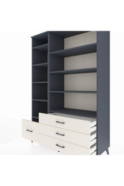 Hyperion Dolap 9 Raflı 4 Çekmeceli  132x44x195 Antrasit-Antrasit/Aytaşı