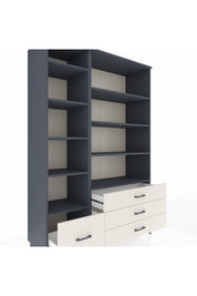 Hyperion Dolap 9 Raflı 4 Çekmeceli  132x44x195 Antrasit-Antrasit/Aytaşı