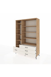 Hyperion Dolap 9 Raflı 4 Çekmeceli  132x44x195 Çam-Çam/Aytaşı