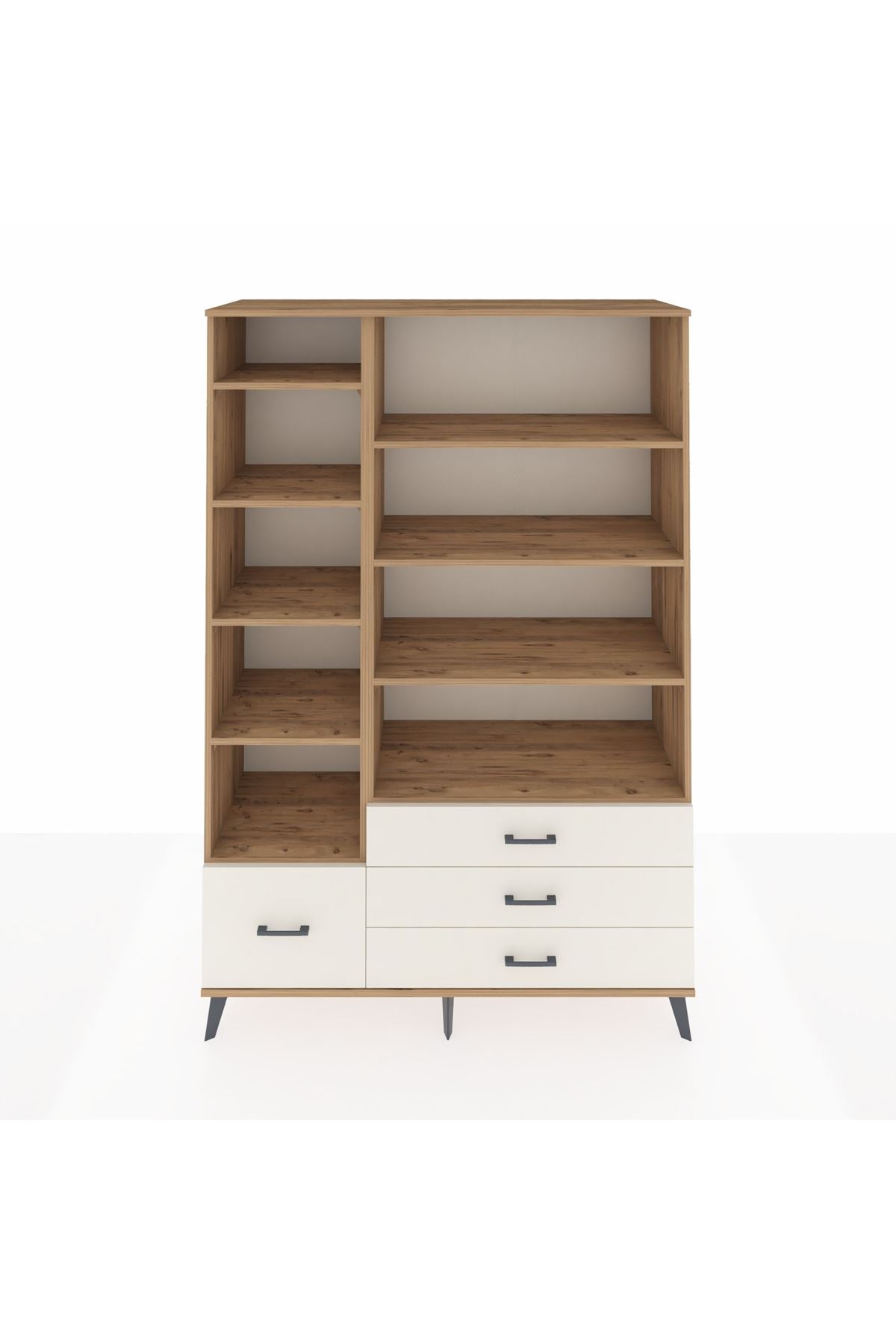 Hyperion Dolap 9 Raflı 4 Çekmeceli  132x44x195 Çam-Çam/Aytaşı