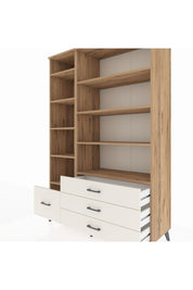 Hyperion Dolap 9 Raflı 4 Çekmeceli  132x44x195 Çam-Çam/Aytaşı