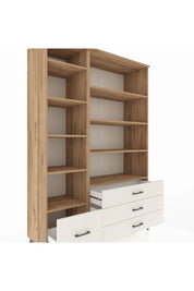 Hyperion Dolap 9 Raflı 4 Çekmeceli  132x44x195 Çam-Çam/Aytaşı