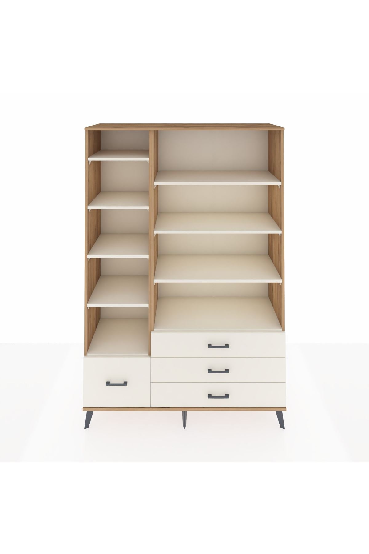 Hyperion Dolap 9 Raflı 4 Çekmeceli  132x44x195 Çam-Aytaşı/Aytaşı