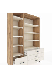 Hyperion Dolap 9 Raflı 4 Çekmeceli  132x44x195 Çam-Aytaşı/Aytaşı