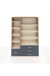 Hyperion Dolap 9 Raflı 4 Çekmeceli  132x44x195 Çam-Aytaşı/Antrasit