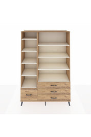 Hyperion Dolap 9 Raflı 4 Çekmeceli  132x44x195 Çam-Aytaşı/Çam
