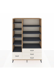 Hyperion Dolap 9 Raflı 4 Çekmeceli  132x44x195 Çam-Antrasit/Aytaşı