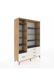 Hyperion Dolap 9 Raflı 4 Çekmeceli  132x44x195 Çam-Antrasit/Aytaşı