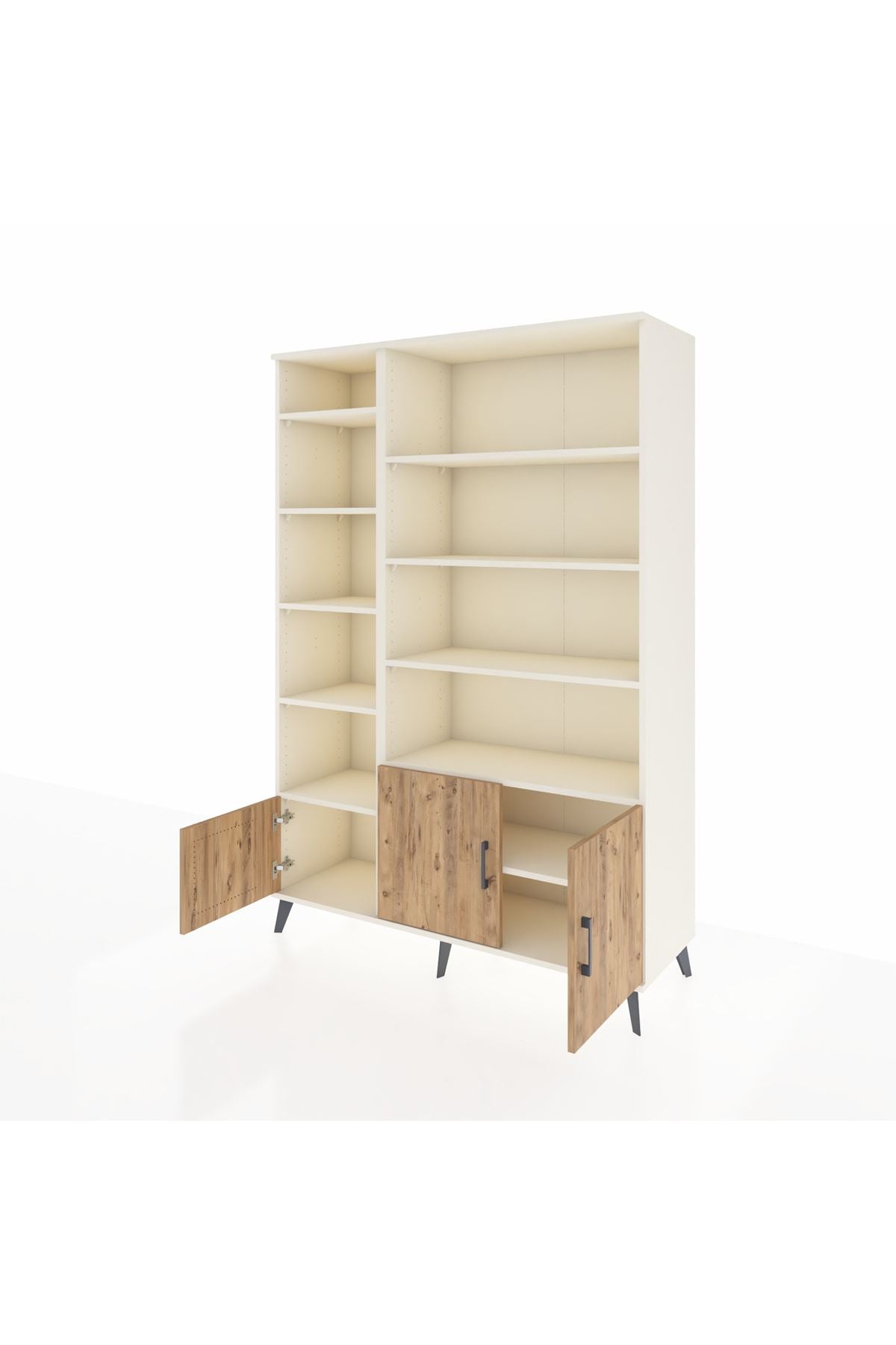 Hyperion Dolap 10 Raflı 3 Kapaklı 132x44x195 Aytaşı-Çam/Aytaşı