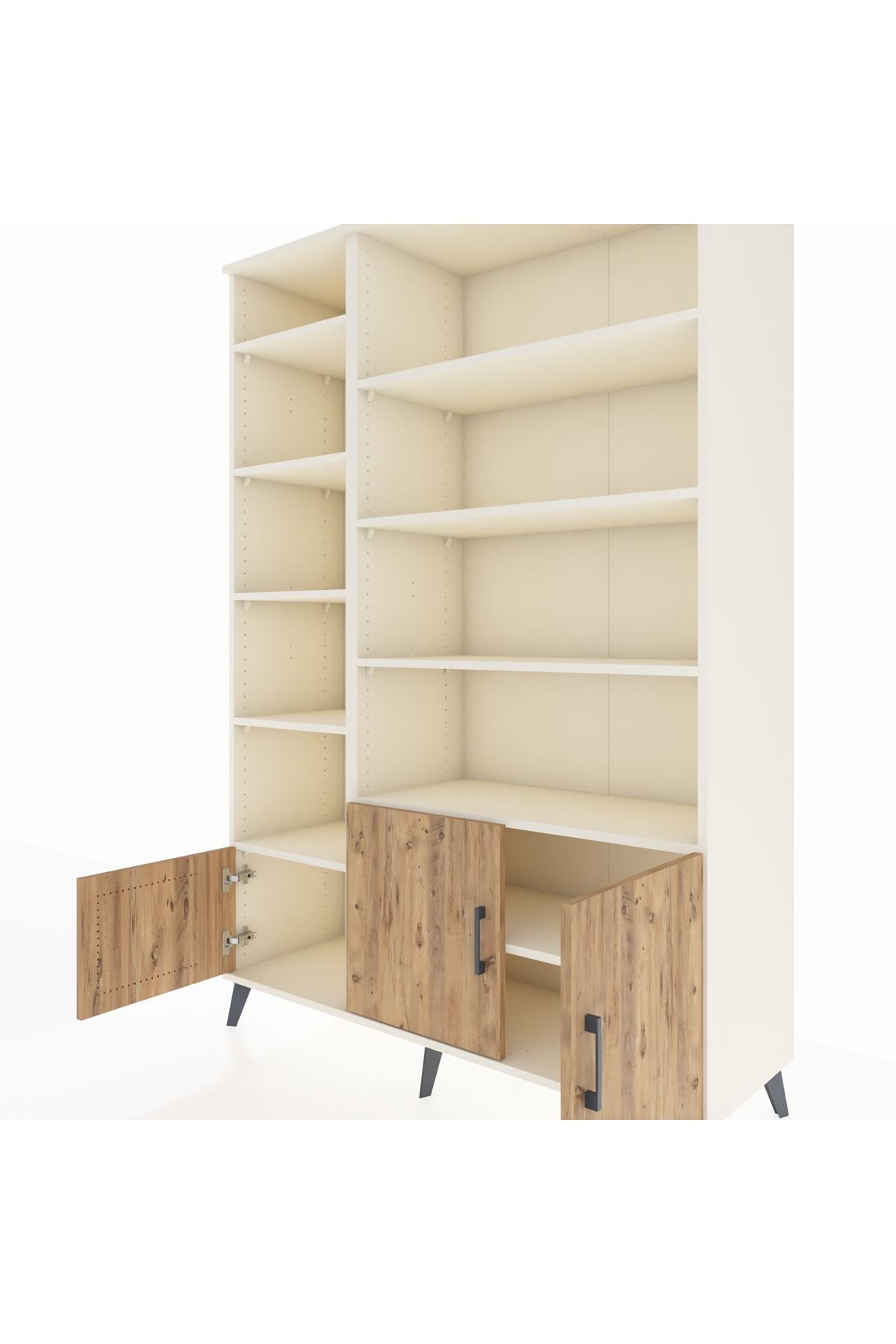 Hyperion Dolap 10 Raflı 3 Kapaklı 132x44x195 Aytaşı-Çam/Aytaşı