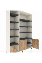 Hyperion Dolap 10 Raflı 3 Kapaklı 132x44x195 Aytaşı-Çam/Antrasit