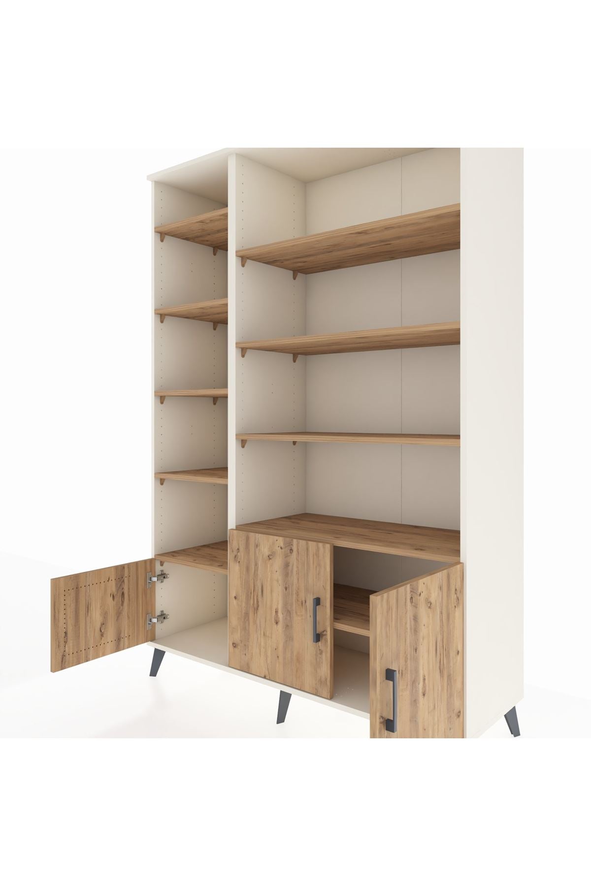 Hyperion Dolap 10 Raflı 3 Kapaklı 132x44x195 Aytaşı-Çam/Çam