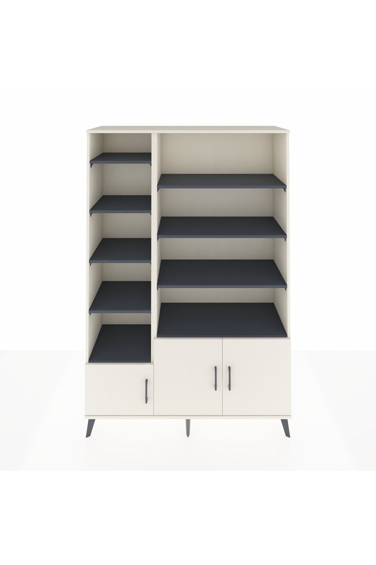 Hyperion Dolap 10 Raflı 3 Kapaklı 132x44x195 Aytaşı-Aytaşı/Antrasit