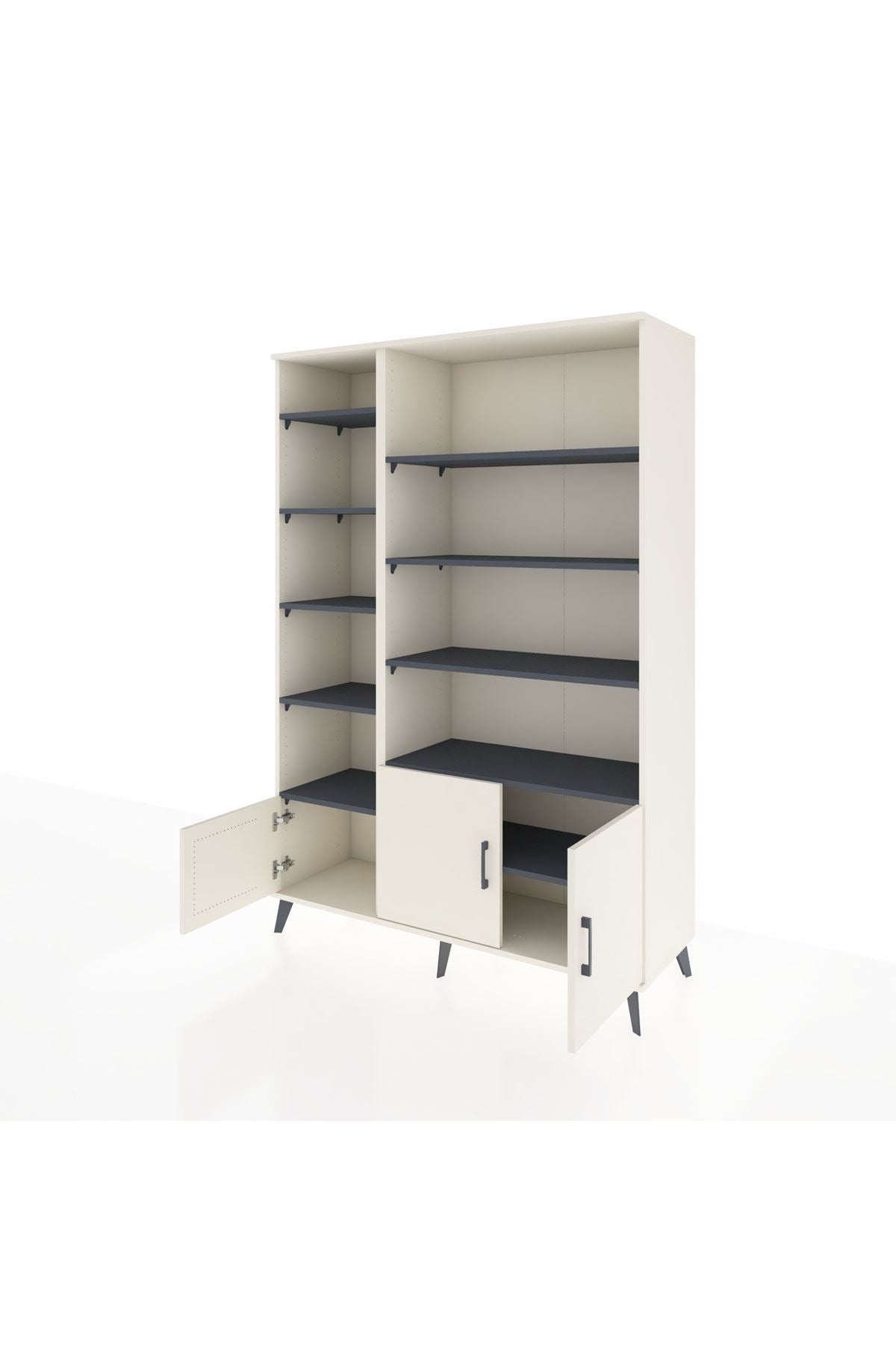 Hyperion Dolap 10 Raflı 3 Kapaklı 132x44x195 Aytaşı-Aytaşı/Antrasit