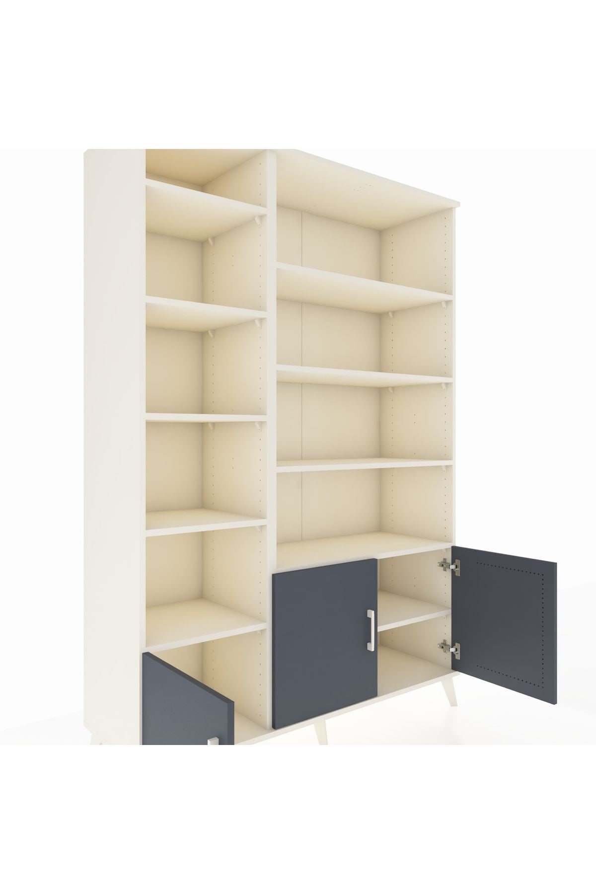 Hyperion Dolap 10 Raflı 3 Kapaklı 132x44x195 Aytaşı-Antrasit/Aytaşı