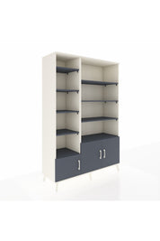 Hyperion Dolap 10 Raflı 3 Kapaklı 132x44x195 Aytaşı-Antrasit/Antrasit