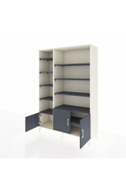 Hyperion Dolap 10 Raflı 3 Kapaklı 132x44x195 Aytaşı-Antrasit/Antrasit