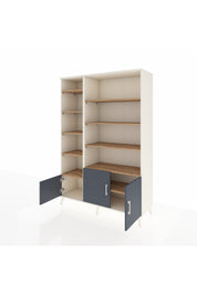 Hyperion Dolap 10 Raflı 3 Kapaklı 132x44x195 Aytaşı-Antrasit/Çam