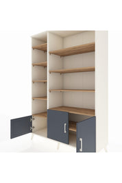 Hyperion Dolap 10 Raflı 3 Kapaklı 132x44x195 Aytaşı-Antrasit/Çam