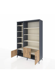 Hyperion Dolap 10 Raflı 3 Kapaklı 132x44x195 Antrasit-Çam/Aytaşı