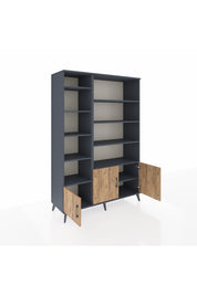 Hyperion Dolap 10 Raflı 3 Kapaklı 132x44x195 Antrasit-Çam/Antrasit