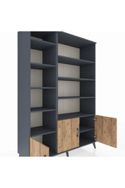 Hyperion Dolap 10 Raflı 3 Kapaklı 132x44x195 Antrasit-Çam/Antrasit