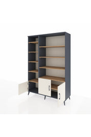 Hyperion Dolap 10 Raflı 3 Kapaklı 132x44x195 Antrasit-Aytaşı/Çam