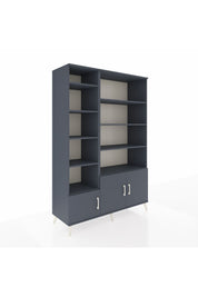 Hyperion Dolap 10 Raflı 3 Kapaklı 132x44x195 Antrasit-Antrasit/Antrasit