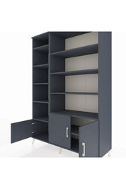 Hyperion Dolap 10 Raflı 3 Kapaklı 132x44x195 Antrasit-Antrasit/Antrasit