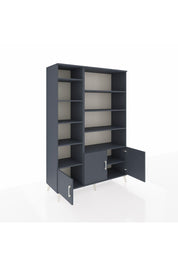 Hyperion Dolap 10 Raflı 3 Kapaklı 132x44x195 Antrasit-Antrasit/Antrasit