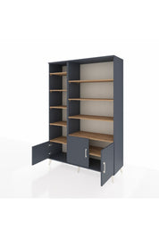 Hyperion Dolap 10 Raflı 3 Kapaklı 132x44x195 Antrasit-Antrasit/Çam