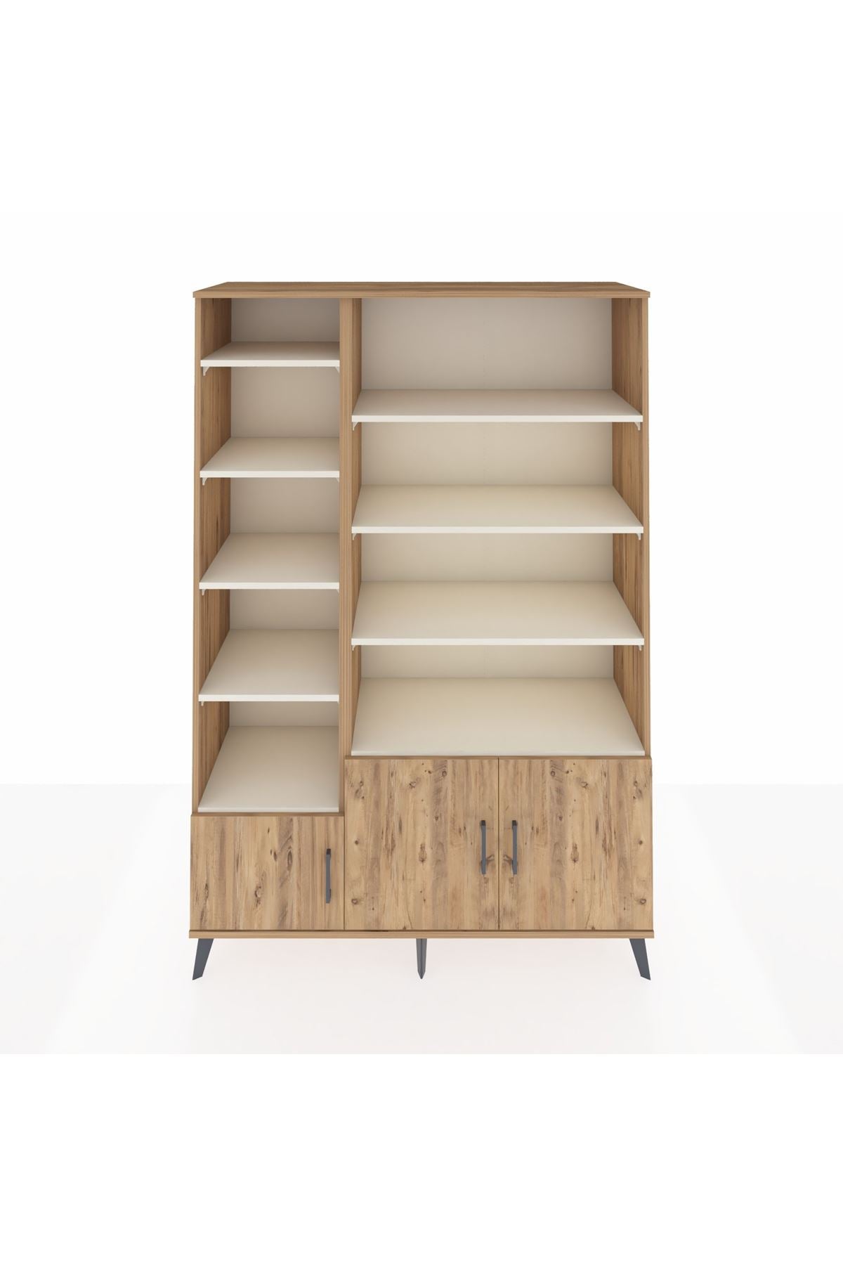 Hyperion Dolap 10 Raflı 3 Kapaklı 132x44x195 Çam-Çam/Aytaşı