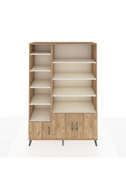 Hyperion Dolap 10 Raflı 3 Kapaklı 132x44x195 Çam-Çam/Aytaşı